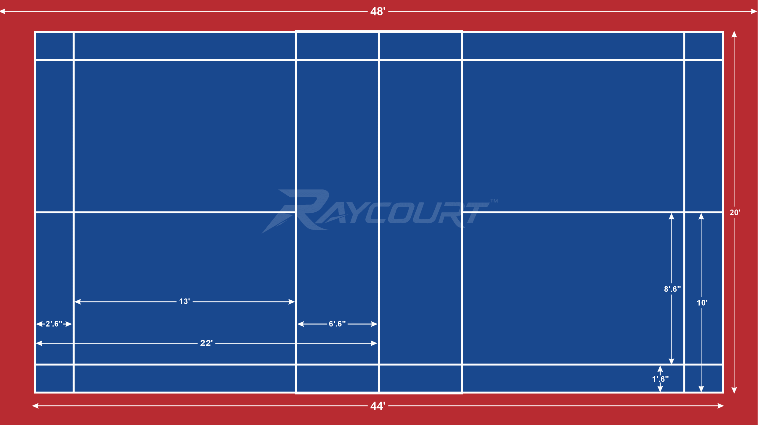 Badminton court size in feet, Badminton Court Dimensions Cad Design