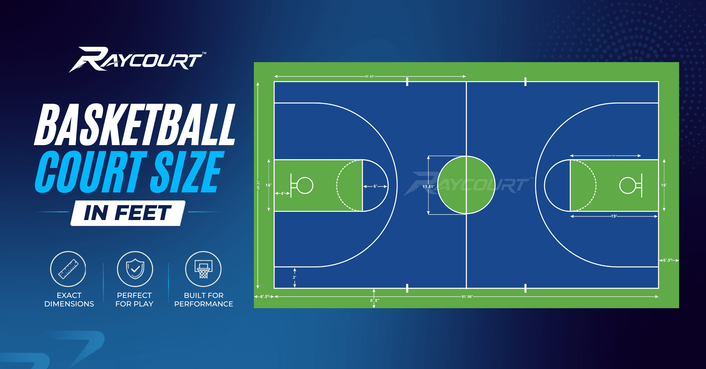 Basketball Court Size in Feet - Raycourt Dimension Guide