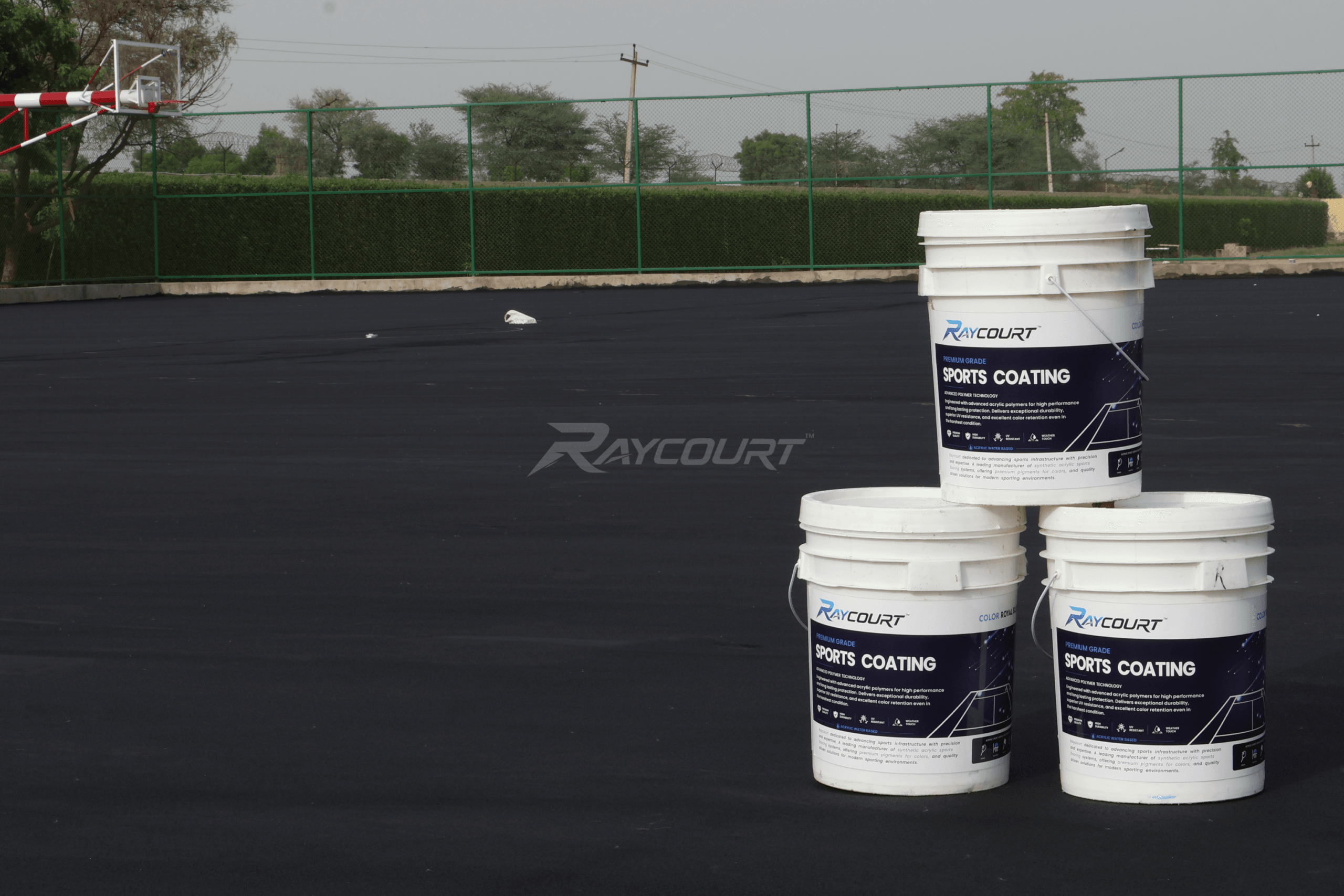Raycourt Acrylic Material Applied on Bitumen Base