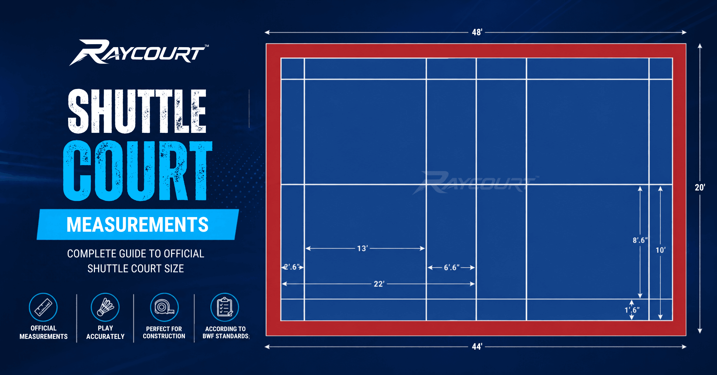 What are shuttle court measurements