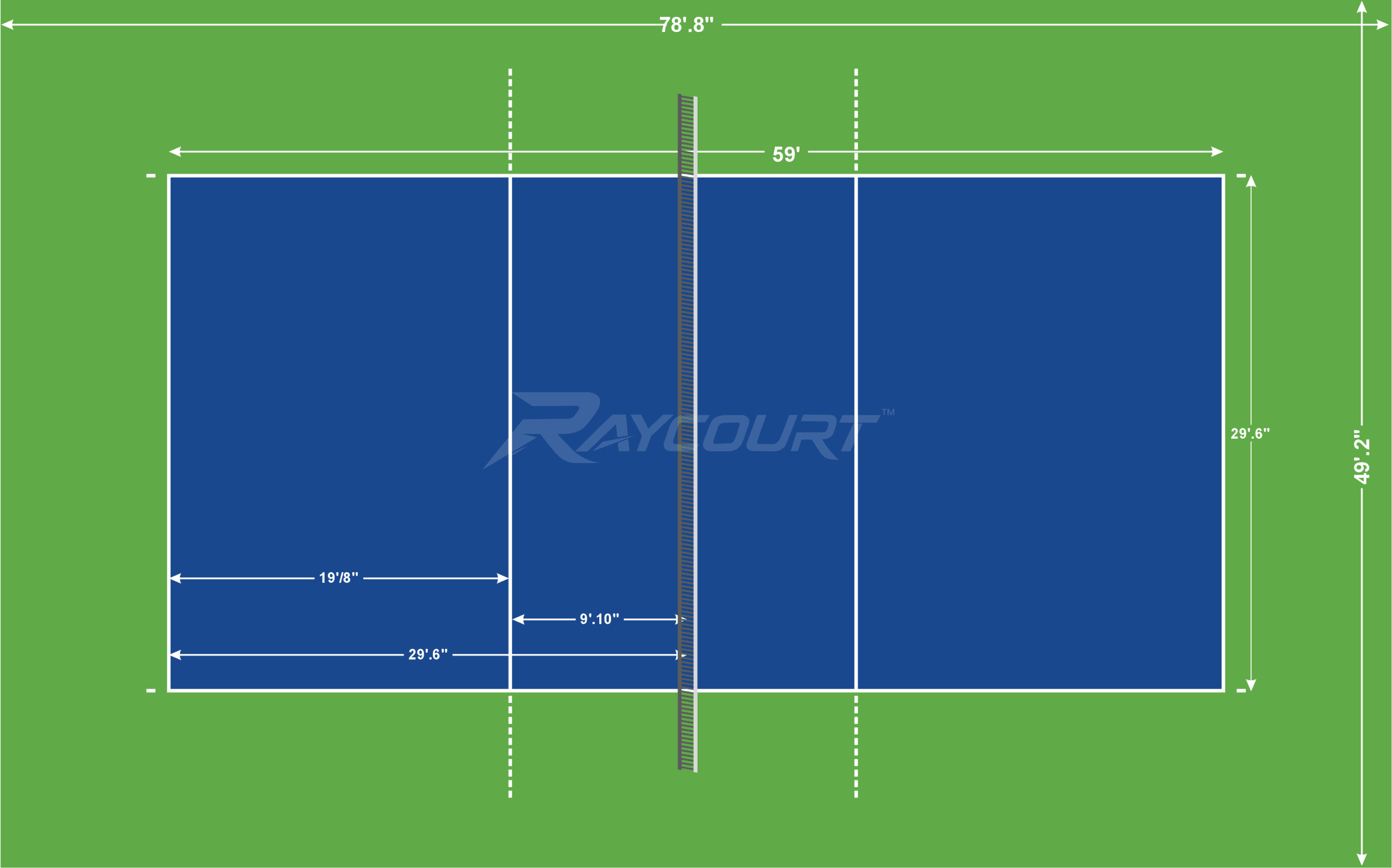 volleyball court dimensions in feet