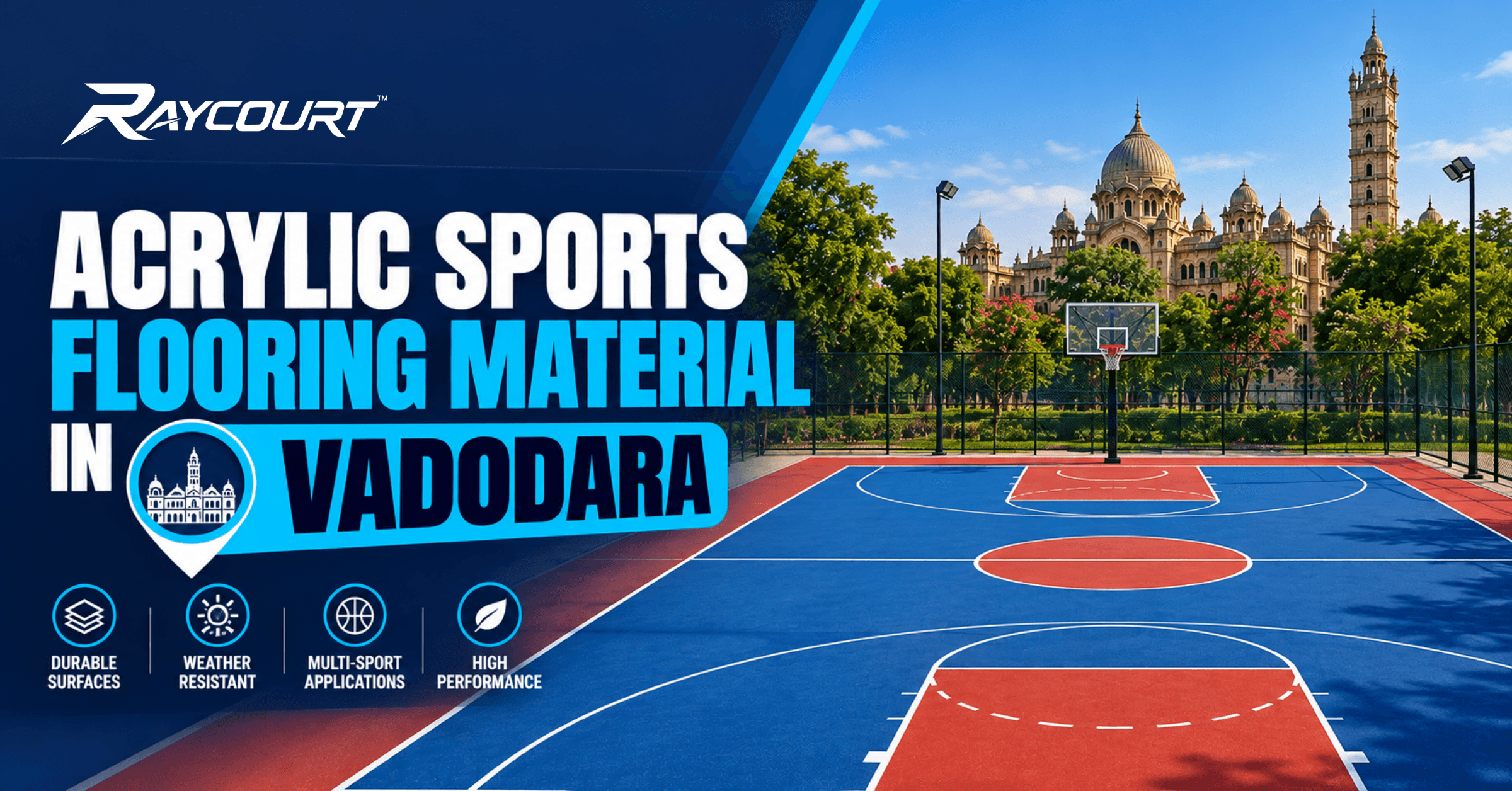 Acrylic Sports Flooring Material in Vadodara - Raycourt is now open in Vadodara